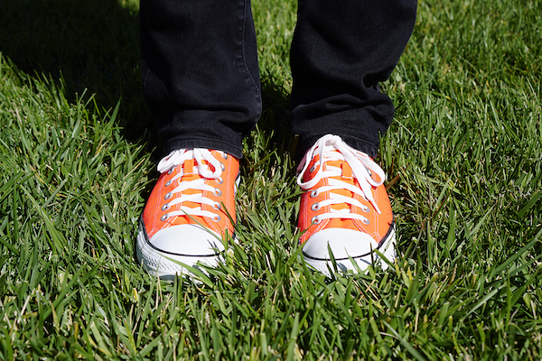 Bright orange shoes in the Adobe RGB color space