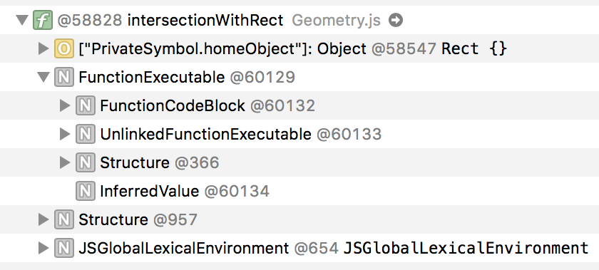 JavaScriptCore Internal Objects