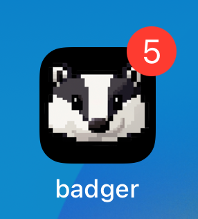 An application badge icon showing a badge with the number 5.