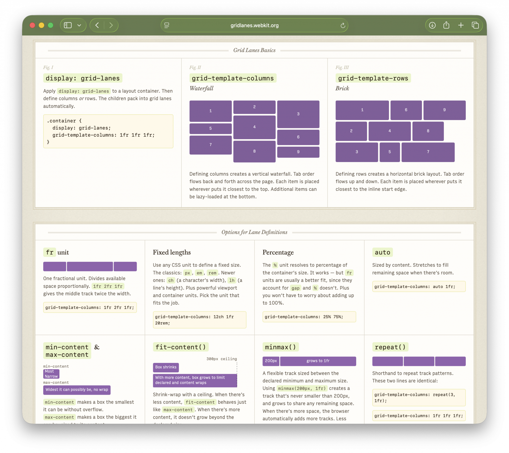 Introducing the Field Guide to Grid Lanes | WebKit