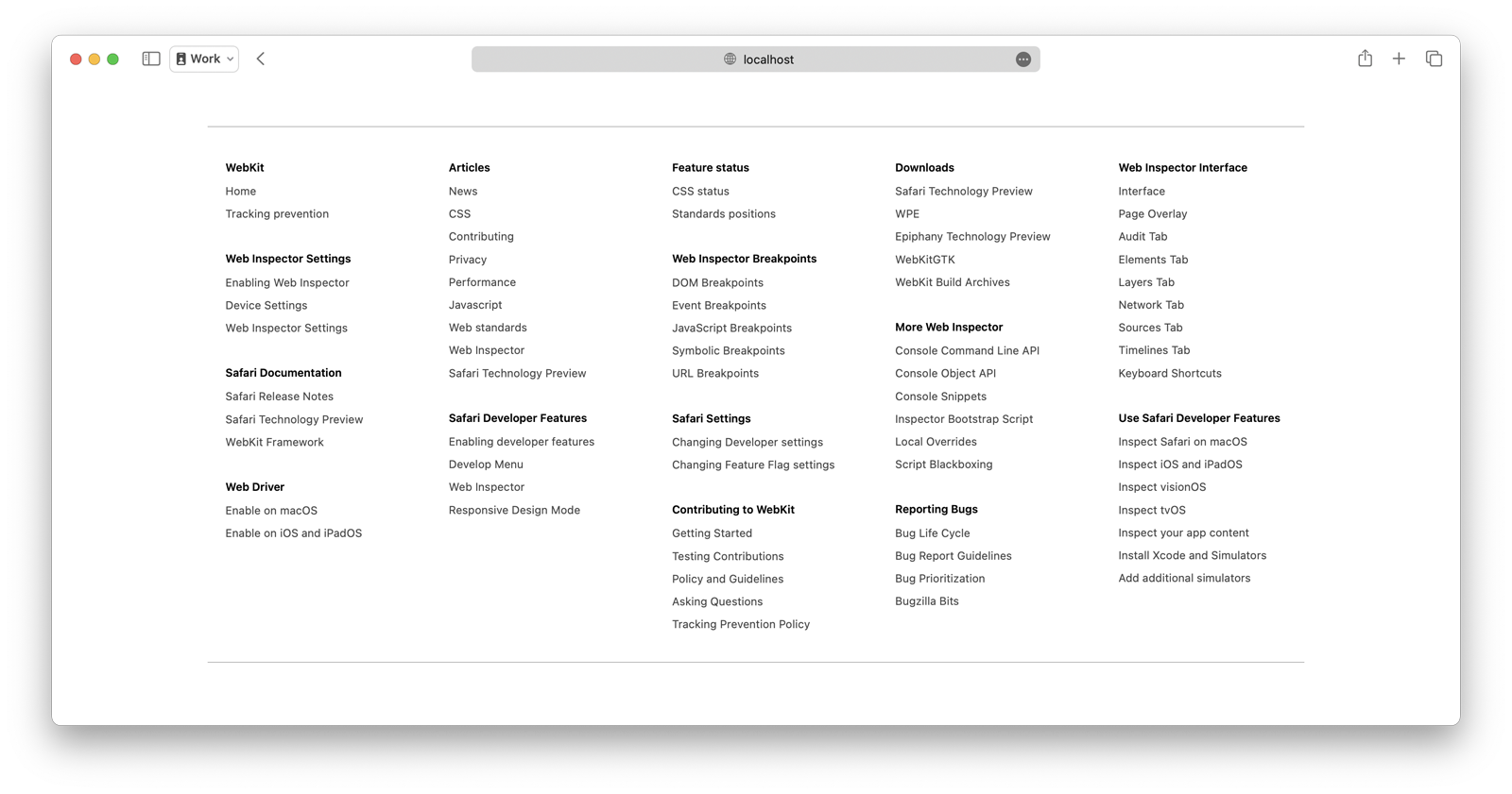a menu with a ton of links, like in a website footer, laid out with Grid Level 3