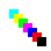 Colored squares using Display P3 colors that are outside the sRGB gamut
